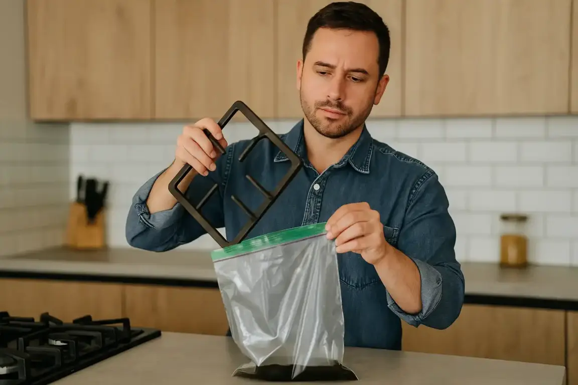 Truque caseiro para limpar grade do fogão sem esfregar