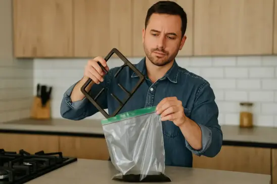 Truque caseiro para limpar grade do fogão sem esfregar