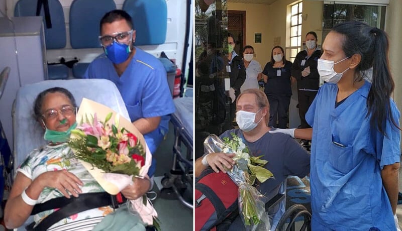 Pacientes recebem alta do Hospital São Vicente Pacientes recebem alta do Hospital São Vicente