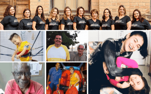 Montagem das seis histórias