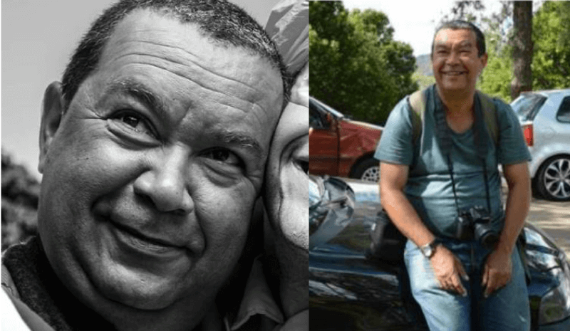 Fotos de Júlio enquanto trabalhava com fotojornalismo