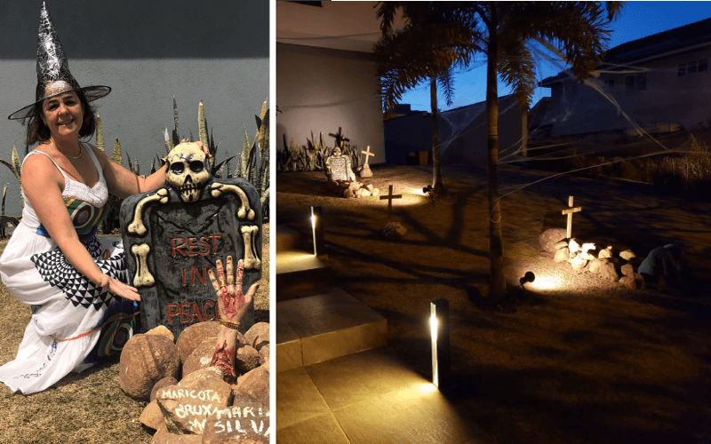 Valéria é moradora do Condomínio Reserva da Serra e decora sua casa todo ano. (Foto: Arquivo pessoal)