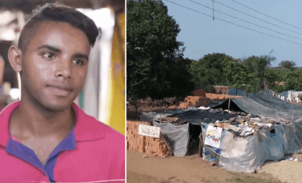 À esquerda, Carlos André; à direita, estrutura atual da escolinha Alegria do Saber