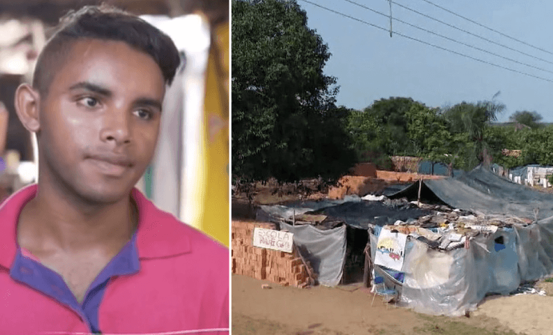 À esquerda, Carlos André; à direita, estrutura atual da escolinha Alegria do Saber