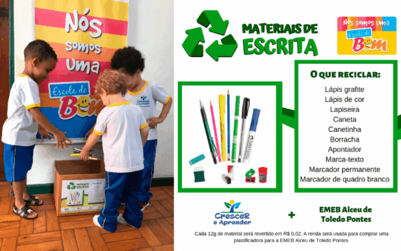 População pode ajudar levando materiais de casa às escolas da cidade. (Foto:  Divulgação/Instituto Noa)