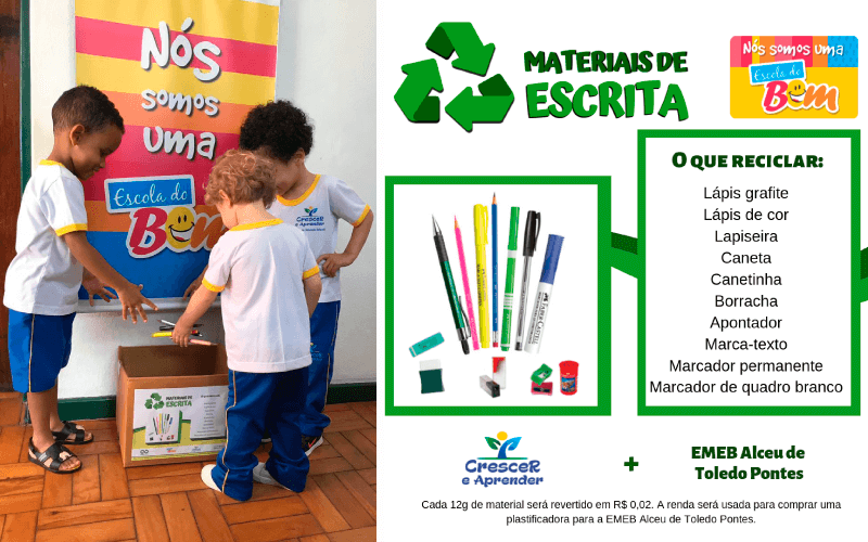 População pode ajudar levando materiais de casa às escolas da cidade. (Foto:  Divulgação/Instituto Noa)