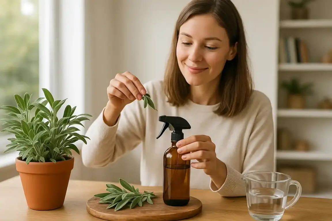 Use sálvia para fazer um spray natural contra insetos no quarto