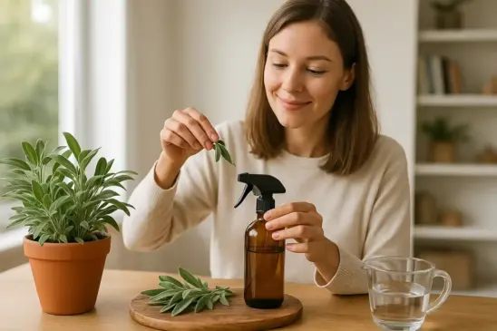 Use sálvia para fazer um spray natural contra insetos no quarto