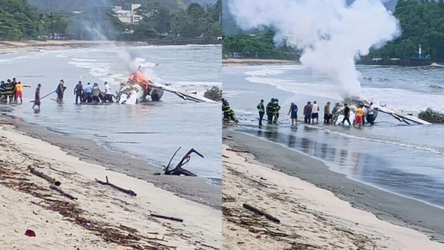 Avião cai em praia de Ubatuba