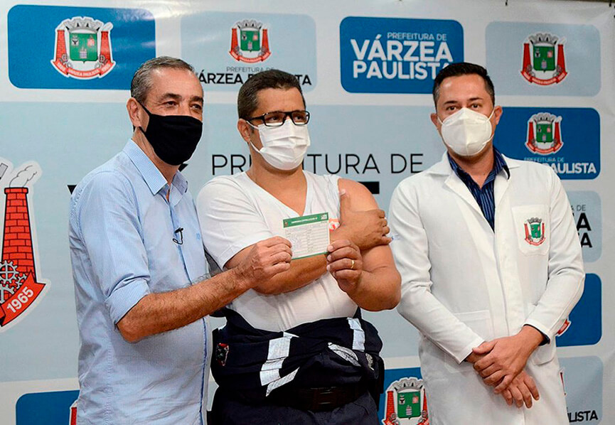 Vacinação contra a Covid em Várzea Paulista. (Foto: Divulgação)