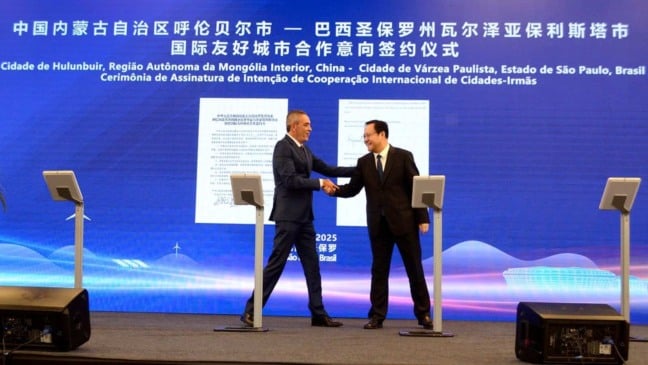 Prefeito Rodolfo Braga e Xin Qian