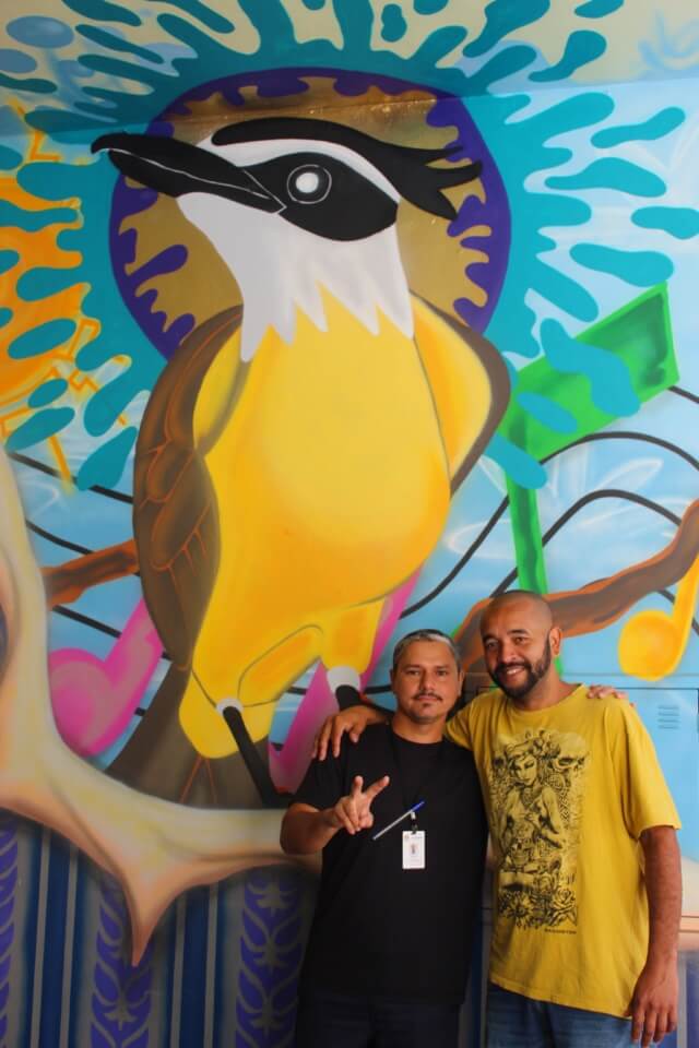 Grafite do Adamastor, o bem-te-vi (Foto: Reprodução/Prefeitura de Jundiaí)