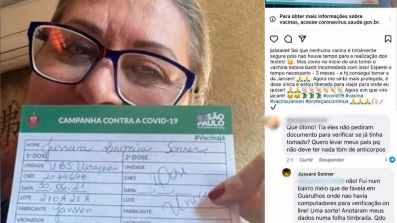 Post de veterinária que se vacinou contra a Covid19 três vezes