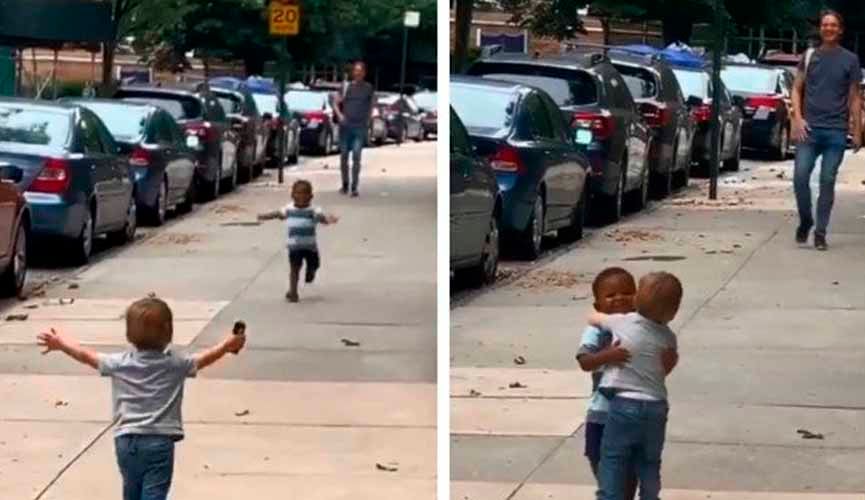 Vídeo de melhores amigos se abraçando na rua emociona internautas