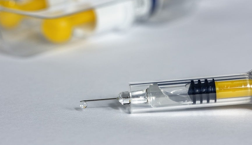 Foto de seringa de vacina