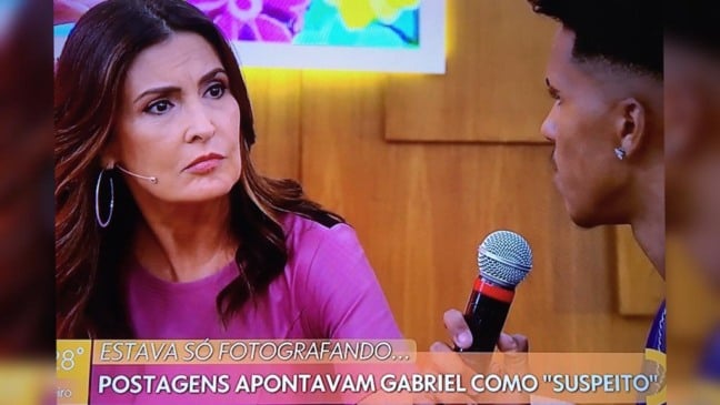 Gabriel e a mãe foram convidados pelo programa. (Foto: Tribuna de Jundiaí/Reprodução TV Globo)
