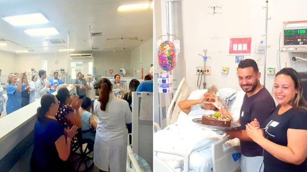 Festa de aniversário em ala da UTI do Hospital São Vicente Festa de aniversário em ala da UTI do Hospital São Vicente