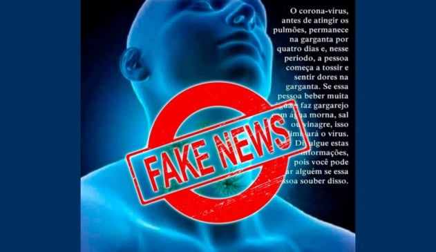Mensagem falsa que circulava WhatsApp
