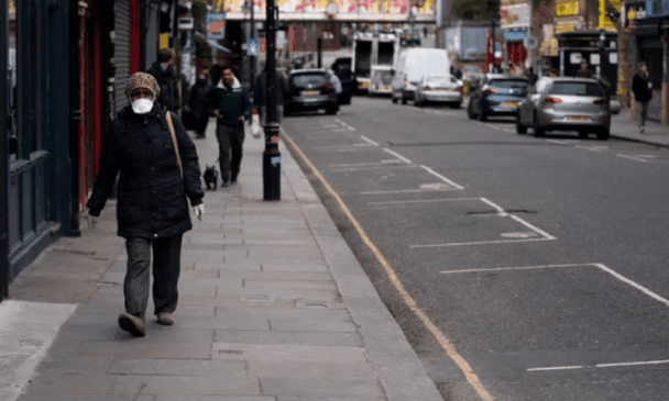 Ruas vazias no Reino Unido