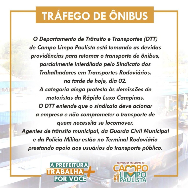 Nota de esclarecimento da Prefeitura de Campo Limpo Paulista