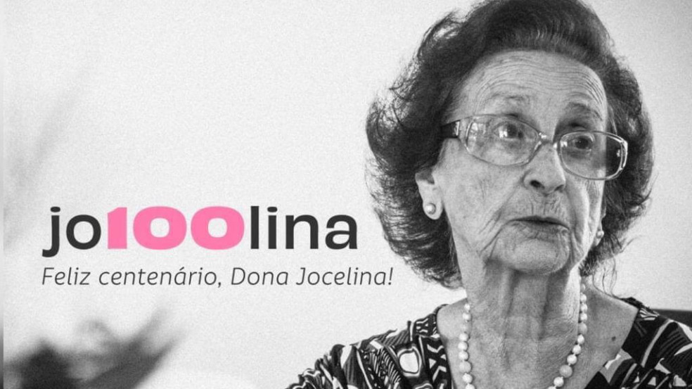 Foto de dona Jocelina em preto e branco