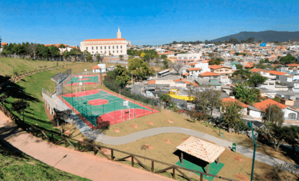 Foto aérea do Jardim do Lago