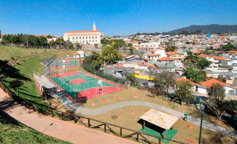 Foto aérea do Jardim do Lago