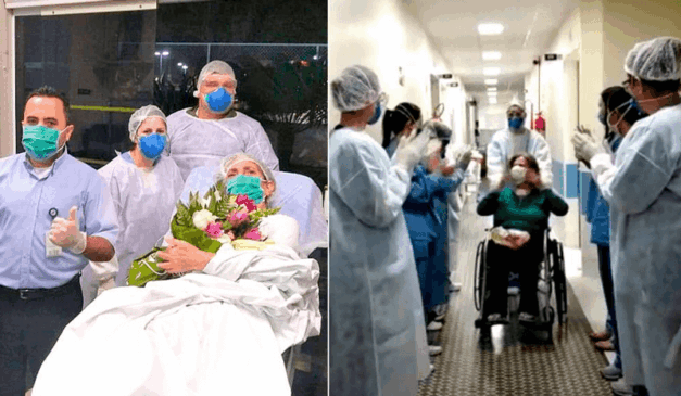 Mulheres saem do Hospital e recebem homenagens dos colaboradores