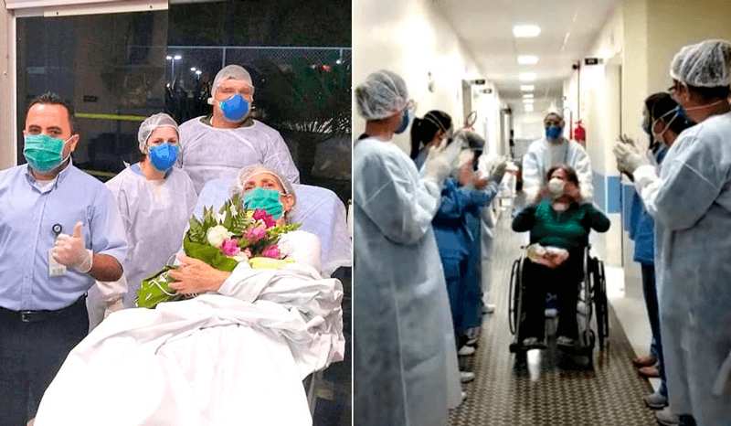 Mulheres saem do Hospital e recebem homenagens dos colaboradores