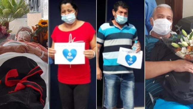 Pacientes com coronavírus saindo do Hospital de Jundiaí