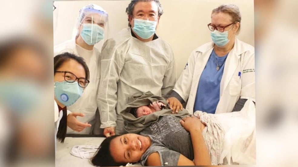 Equipe da UBS São Camilo realiza parto de Valentina Victória. (Foto: Divulgação)