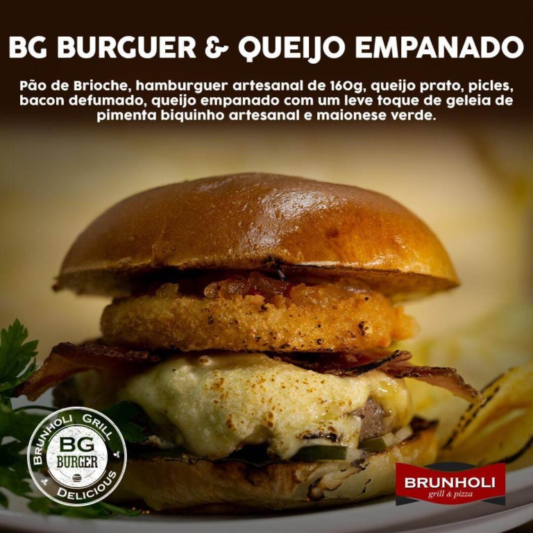 BG Burguer e Queijo Empanado.