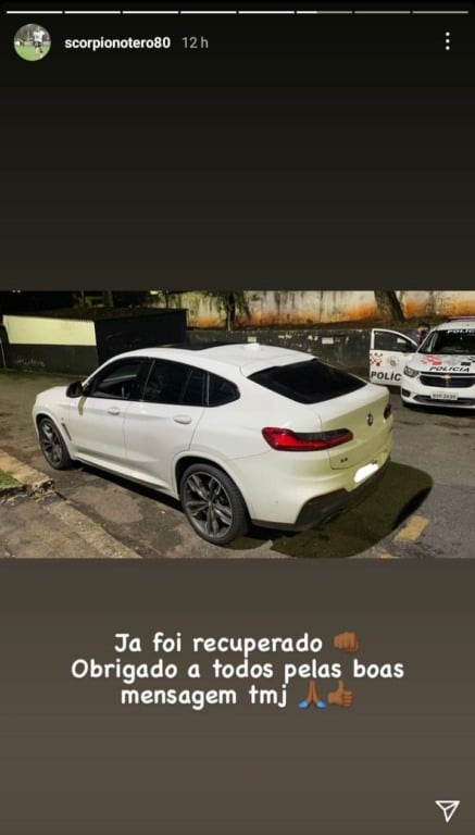 BMW de jogador do Corinthians é encontrada, após furto em São Paulo