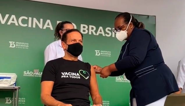Doria é vacinado contra Covid19, nesta sexta-feira (7)