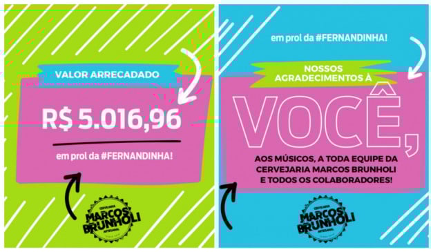 #SalveAFernandinha: Cervejaria Brunholi divulga valor arrecadado com evento