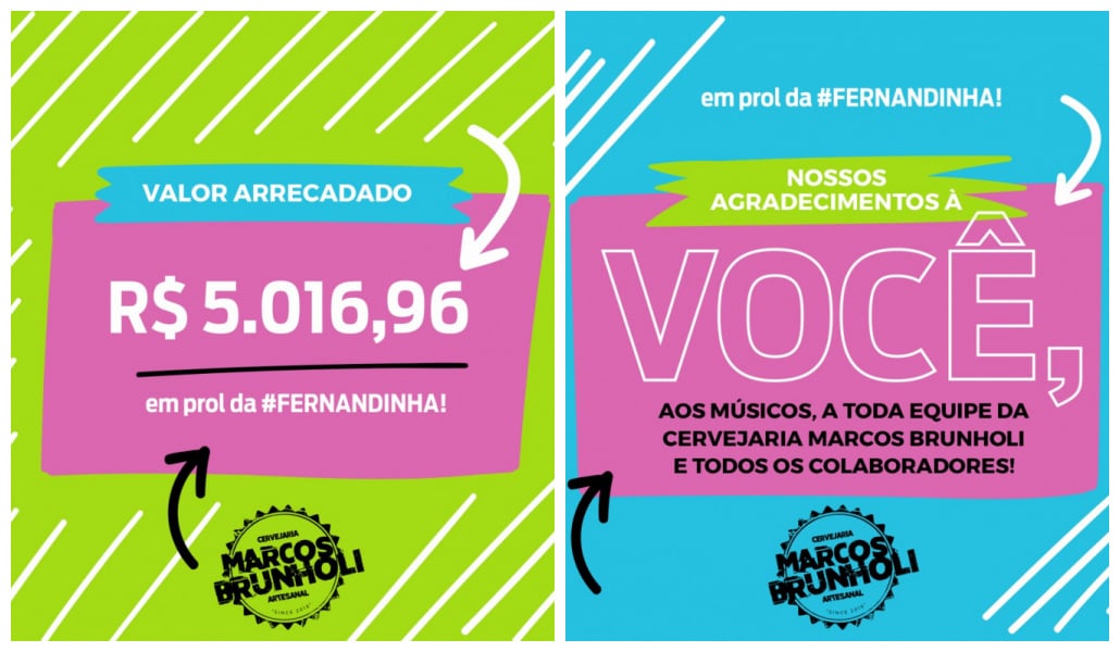 #SalveAFernandinha: Cervejaria Brunholi divulga valor arrecadado com evento