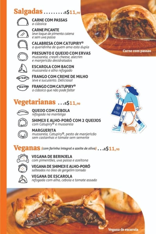 Cardápio La Chica Empanadas Artesanais