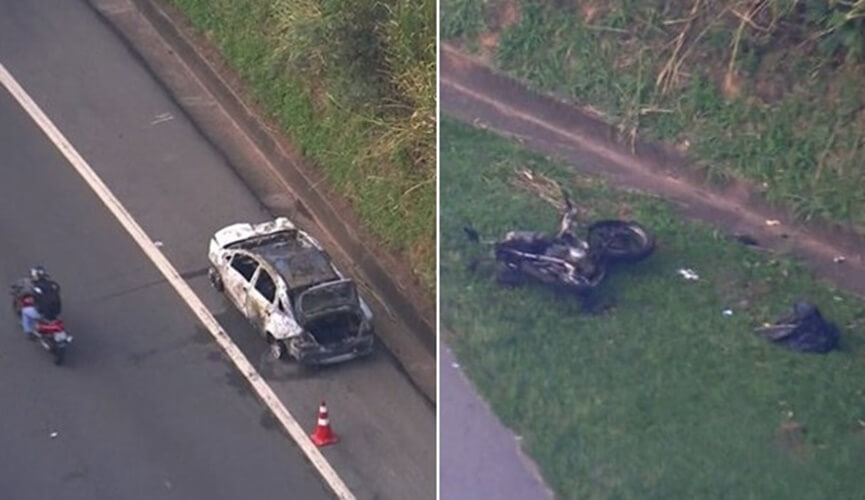 Colisão na Via Anhanguera, em Cajamar (Foto: Reprodução/ Cajamar Notícias)