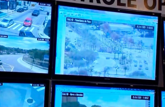 Câmara de segurança. (Foto: Reprodução/TV Tem)