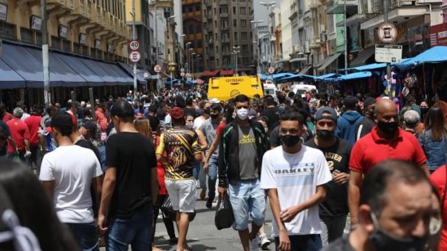 Aglomeração no Brás, em São Paulo