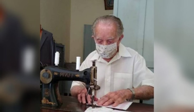 Cláudio Menegatti, o alfaiate de 91 anos
