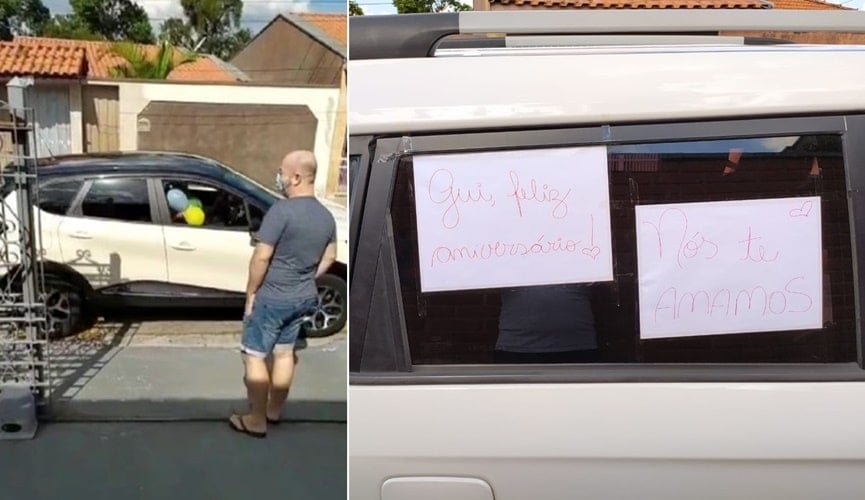 Foto de homem ao lado de veículo