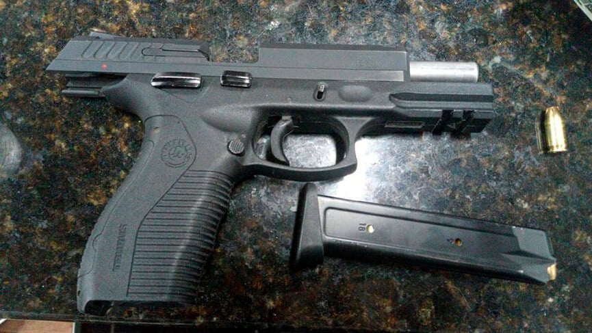 Arma apreendida em Jarinu. (Foto: Divulgação/ Polícia Rodoviária)