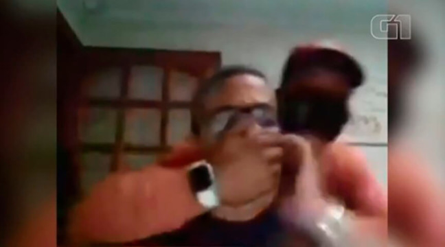 Professor é assalto durante aula online. (Foto: Reprodução/G1)
