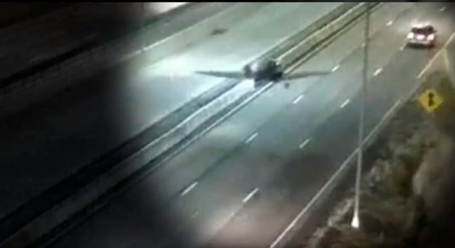 Pouso de emergência. (Foto: Reprodução)