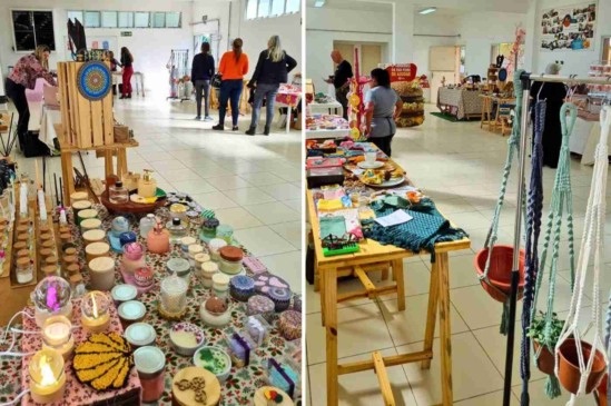Diferentes expositores do Bazar Solidário do Grendacc
