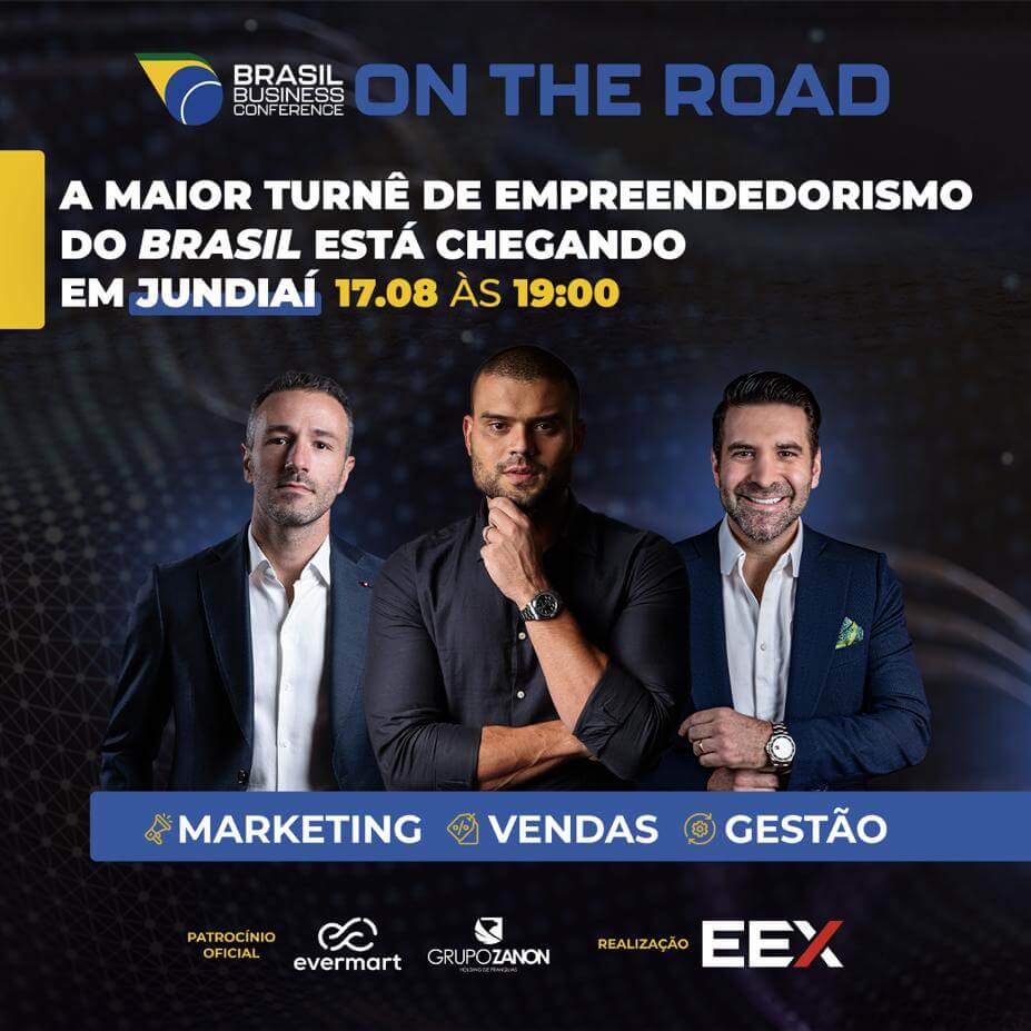 Arte de divulgação de evento de empreendedorismo em Jundiaí