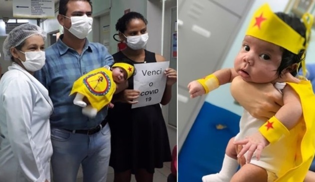 Foto de bebê vestida de mulher maravilha