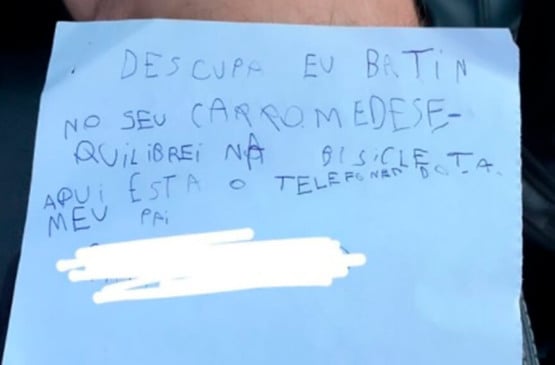 Bilhete de desculpas. (Foto: Divulgação)