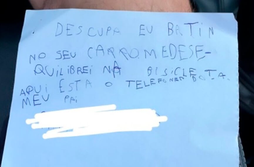 Bilhete de desculpas. (Foto: Divulgação)